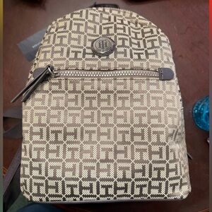 Tommy Hilfiger Beige and Brown Backpack